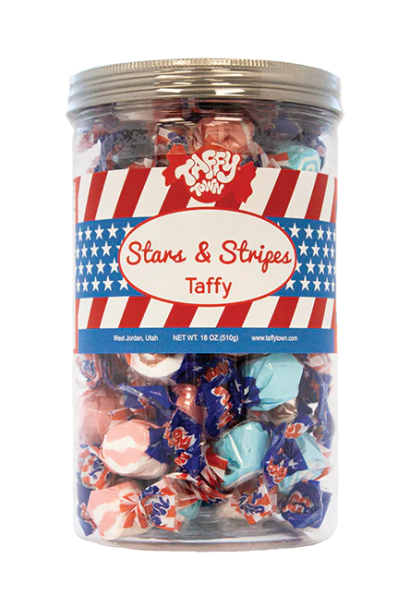 Taffy Town Stars & Stripes Taffy Gift Canister 18oz 6ct